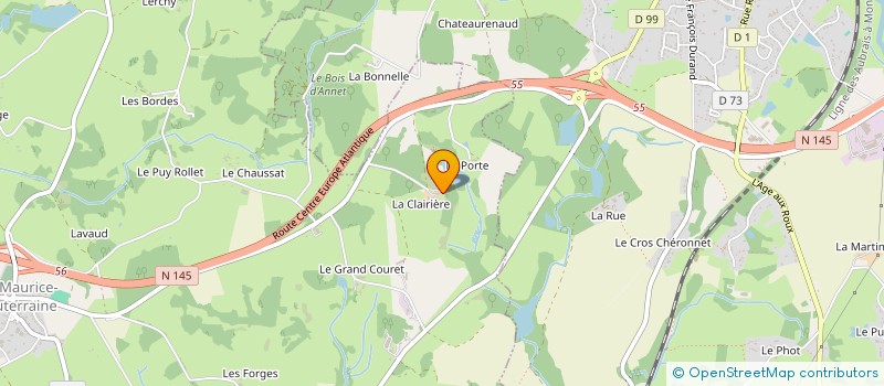 localisation de l'entreprise SARL DOMAINE DE LA CLAIRIERE à SAINT-MAURICE-LA-SOUTERRAINE