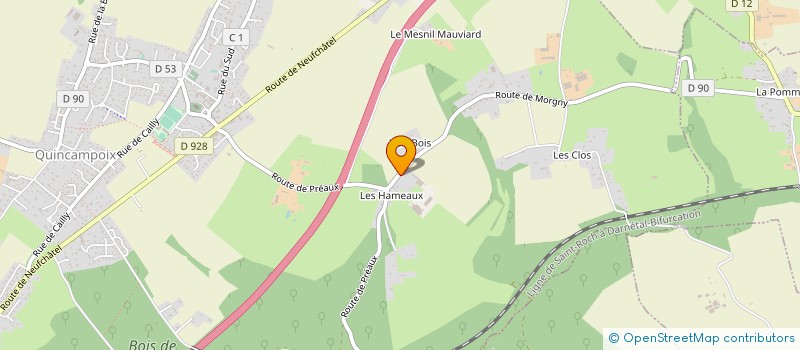 localisation de l'entreprise SARL DPH BATIMENT - ENTREPRISE DELAMARE ET YVELIN  QUINCAMPOIX