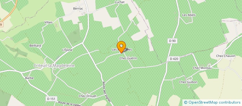 localisation de l'entreprise SARL DU BOIS NESSON à CRITEUIL-LA-MAGDELEINE