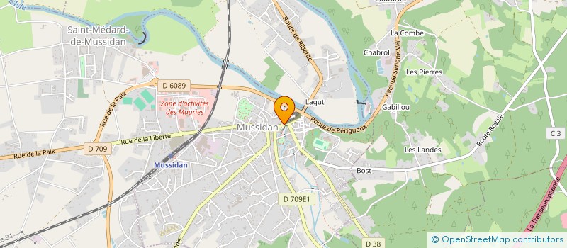 localisation de l'entreprise SARL DU GRAND HOTEL DES VOYAGEURS  MUSSIDAN