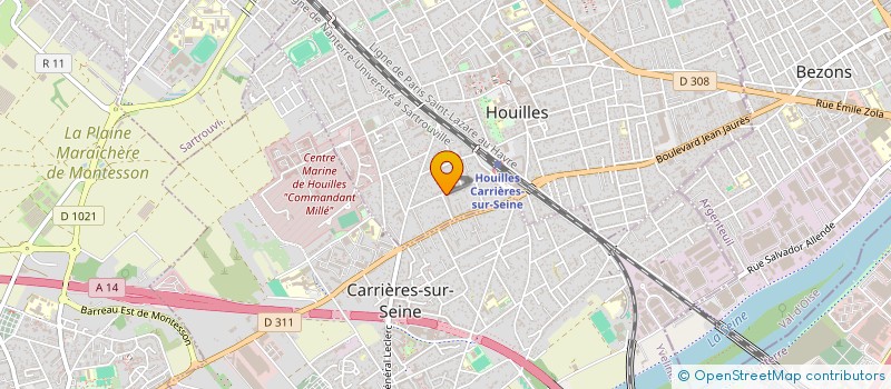 localisation de l'entreprise SARL DURAND ROUSSEAUX  HOUILLES