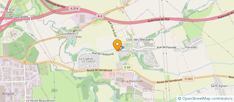 localisation de l'entreprise SARL E.C.R.  OGY-MONTOY-FLANVILLE