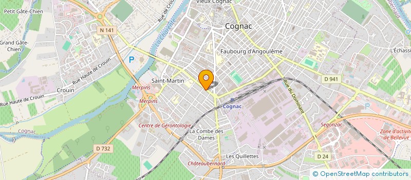 localisation de l'entreprise SARL E. MARESTE à COGNAC