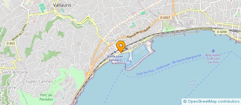localisation de l'entreprise SARL ELODINA. à VALLAURIS