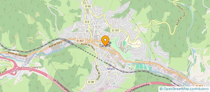 localisation de l'entreprise SARL ENTREPRISE LAFONT  TARARE