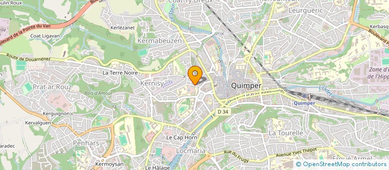 localisation de l'entreprise SARL ENTRETIEN TEXTILES & NETTOYAGE SEC à QUIMPER