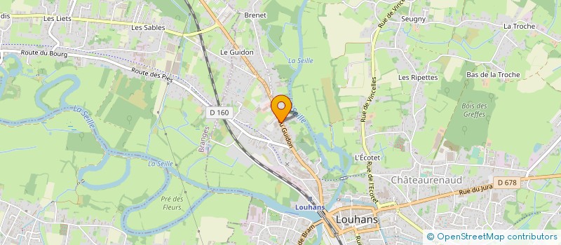 localisation de l'entreprise SARL ESPACE CONTROLE TECHNIQUE DU GUIDON à LOUHANS