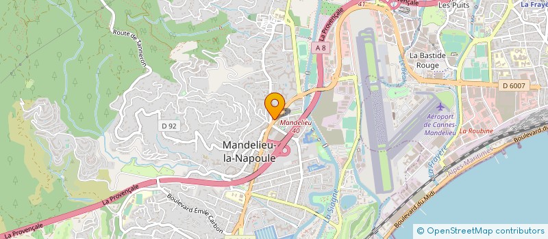 localisation de l'entreprise SARL EURO FLUIDES à MANDELIEU-LA-NAPOULE