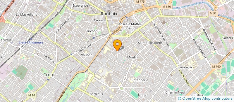localisation de l'entreprise SARL FERRONNERIE METALLERIE CHANZY à ROUBAIX