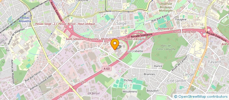 localisation de l'entreprise SARL G.T.NEGOCE  PESSAC