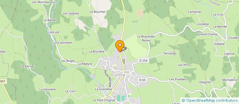 localisation de l'entreprise SARL GARAGE CANEVET  CUNLHAT