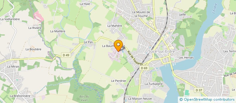 localisation de l'entreprise SARL GARAGE DE LA BAUMONDIERE  SUCE-SUR-ERDRE
