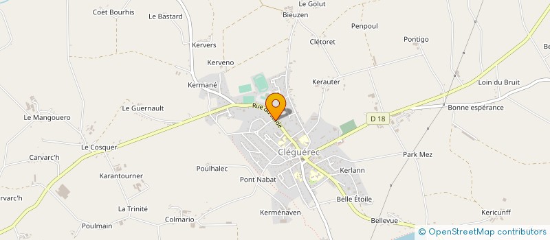 localisation de l'entreprise SARL GARAGE DU CENTRE à CLEGUEREC