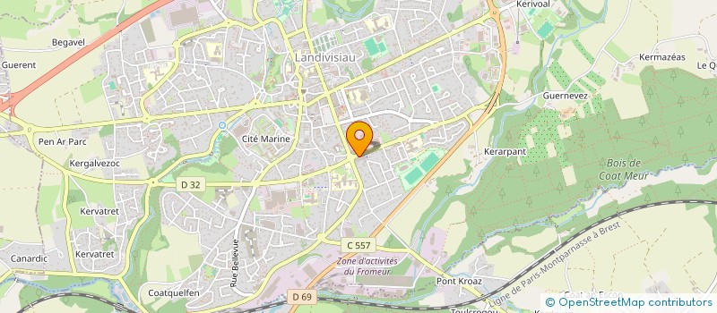 localisation de l'entreprise SARL GARAGE FOUQUAT  LANDIVISIAU