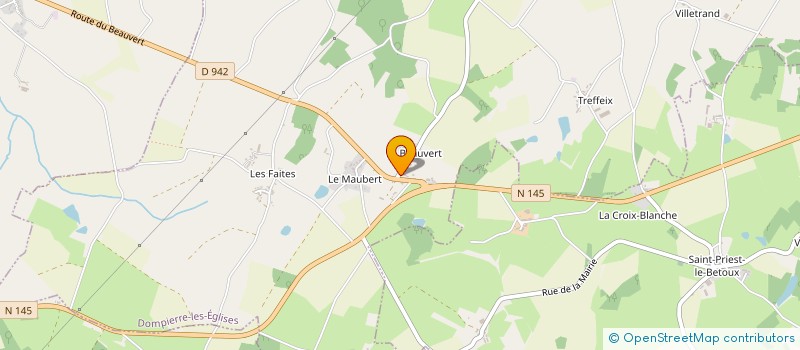 localisation de l'entreprise SARL GARAGE LE BEAUVERT à DOMPIERRE-LES-EGLISES