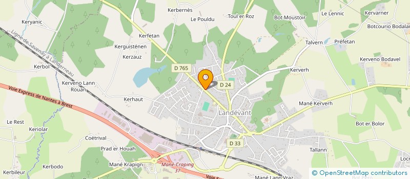 localisation de l'entreprise SARL GARAGE LES KORRIGANS à LANDEVANT