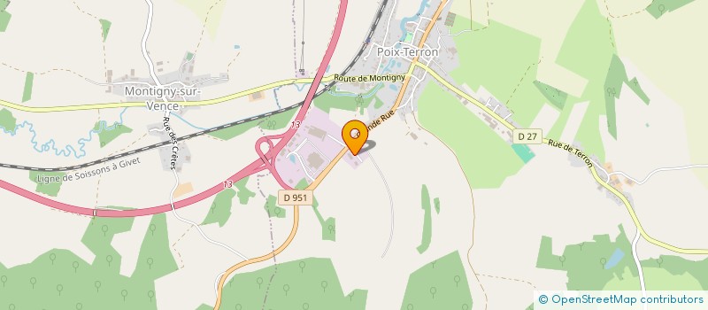 localisation de l'entreprise SARL GARAGE PONSINET  POIX-TERRON