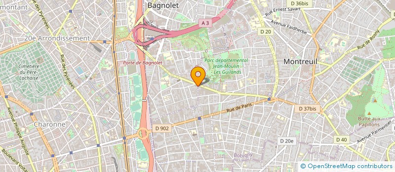localisation de l'entreprise SARL GESTCOM à BAGNOLET