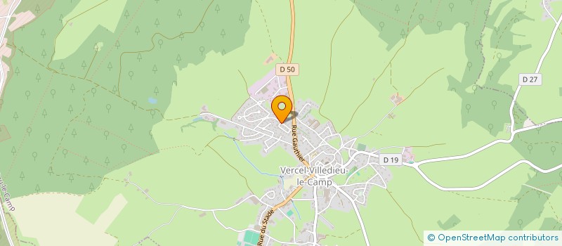 localisation de l'entreprise SARL GIRARDET TOITURES à VERCEL-VILLEDIEU-LE-CAMP
