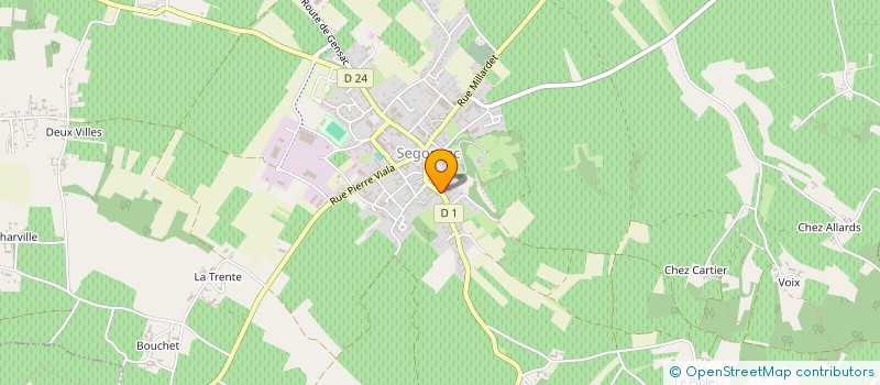 localisation de l'entreprise SARL GOURRY DE CHADEVILLE à SEGONZAC
