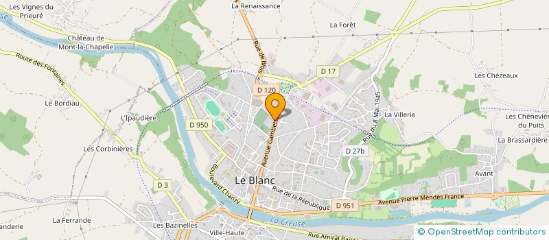 localisation de l'entreprise SARL GUERIN à LE BLANC