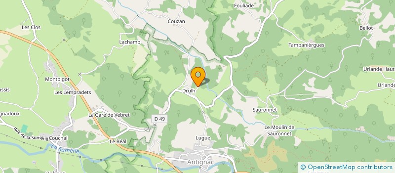 localisation de l'entreprise SARL HAUTE AUVERGNE EDITIONS à ANTIGNAC