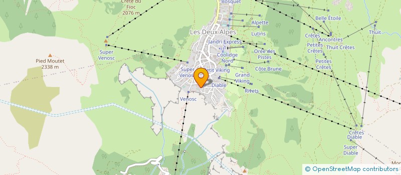 localisation de l'entreprise SARL HOTEL LES CLARINES à LES DEUX ALPES