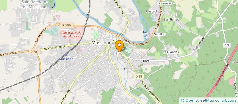 localisation de l'entreprise SARL J MARTIN TREPOINTES  MUSSIDAN