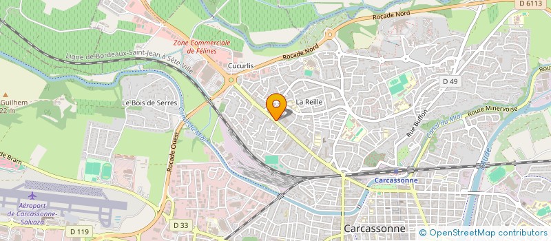 localisation de l'entreprise SARL J.P.F.  CARCASSONNE