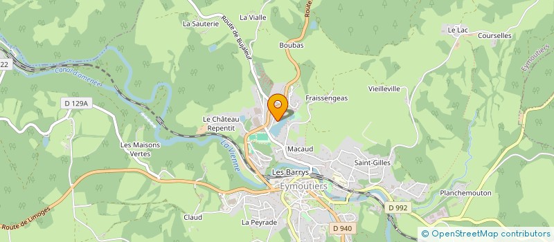 localisation de l'entreprise SARL JABET GERARD N.R.  EYMOUTIERS