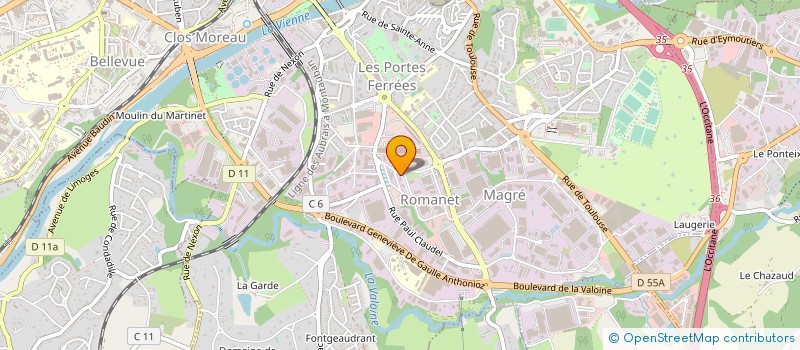 localisation de l'entreprise SARL JEAN PAUL BETOULLE  LIMOGES