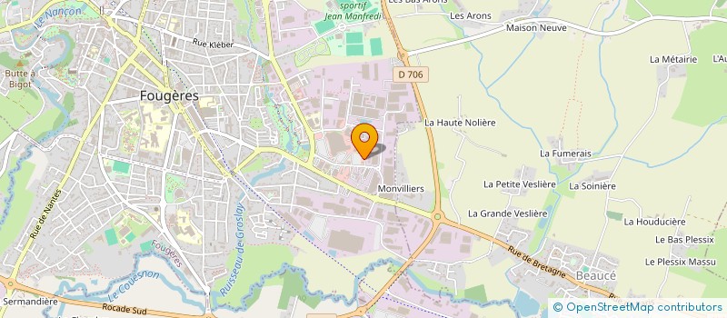 localisation de l'entreprise SARL JEAN PEIGNE  FOUGERES