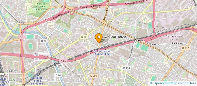 localisation de l'entreprise SARL JNA BATIMENT à LA COURNEUVE