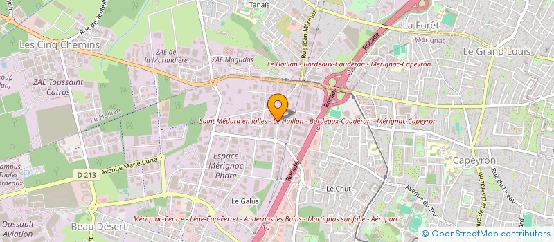 localisation de l'entreprise SARL JYB à MERIGNAC
