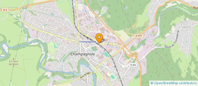 localisation de l'entreprise SARL L ECORCE ET LE NOYAU à CHAMPAGNOLE