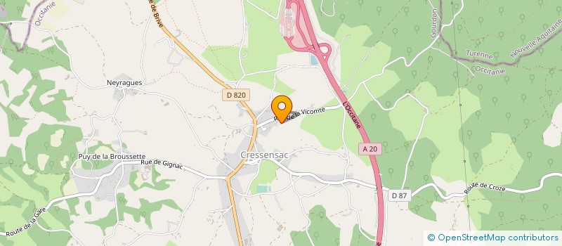 localisation de l'entreprise SARL LA COMBE AU LOUP à CRESSENSAC-SARRAZAC