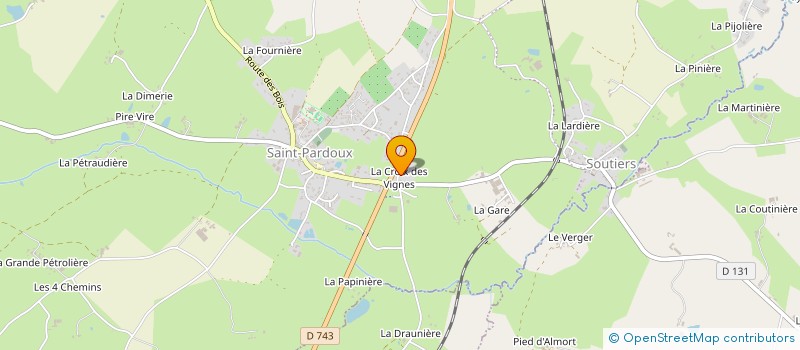 localisation de l'entreprise SARL LA CROIX DES VIGNES  SAINT-PARDOUX-SOUTIERS
