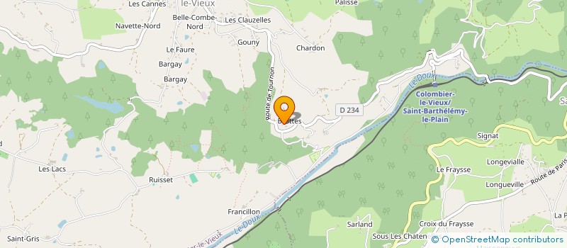 localisation de l'entreprise SARL LA FERME DE BROTTES  COLOMBIER-LE-VIEUX