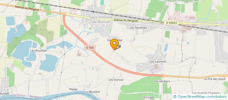 localisation de l'entreprise SARL LAVERGNE POLYESTER & PISCINES  SAINT-ANTOINE-DE-BREUILH