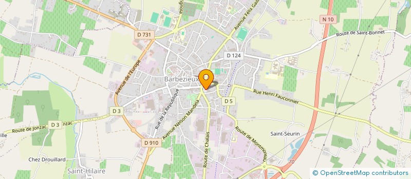 localisation de l'entreprise SARL LE FOURNIL DES 4 B  BARBEZIEUX-SAINT-HILAIRE
