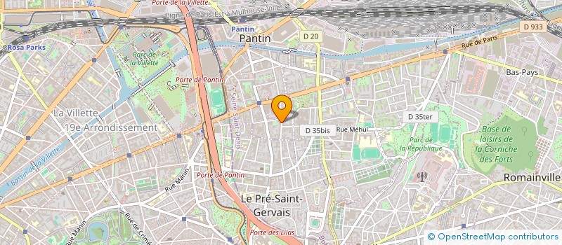 localisation de l'entreprise SARL LE JOURNAL BLANC  PANTIN