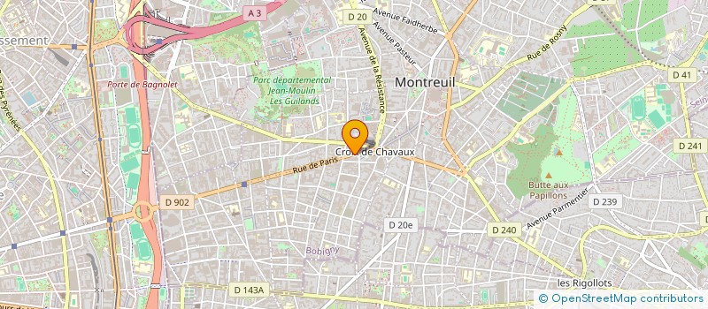 localisation de l'entreprise SARL LE PRESSING DE PARIS à MONTREUIL