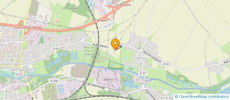 localisation de l'entreprise SARL LEMOINE TRANSPORTS TP  ATHIES