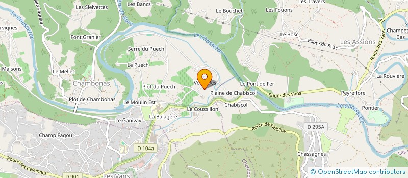 localisation de l'entreprise SARL LES CHATAIGNIERS  CHAMBONAS