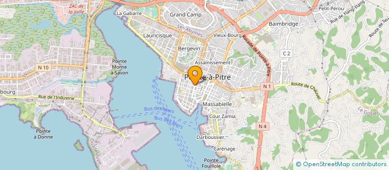 localisation de l'entreprise SARL LES CREOLITES à POINTE A PITRE