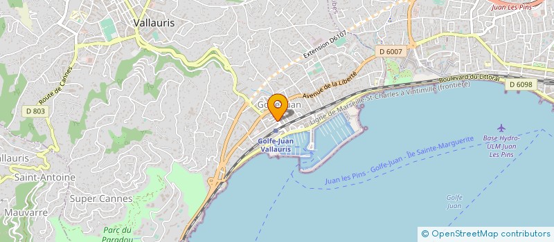 localisation de l'entreprise SARL LES GALERIES DE JUAN LES PINS à VALLAURIS