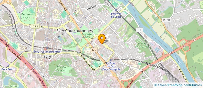 localisation de l'entreprise SARL LES HALLES DU PARC  EVRY-COURCOURONNES