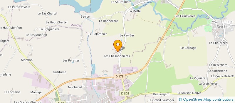 localisation de l'entreprise SARL LES SAVEURS GUERCHAISES à MOUTIERS