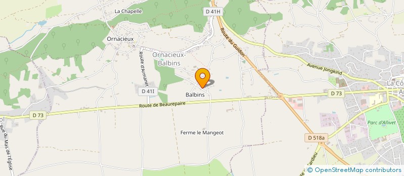 localisation de l'entreprise SARL LES TROIS CHENES  ORNACIEUX-BALBINS