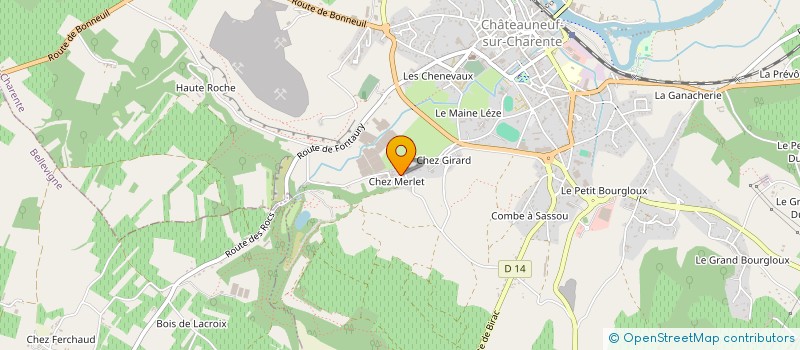 localisation de l'entreprise SARL MAISON MONTEIL à CHATEAUNEUF-SUR-CHARENTE